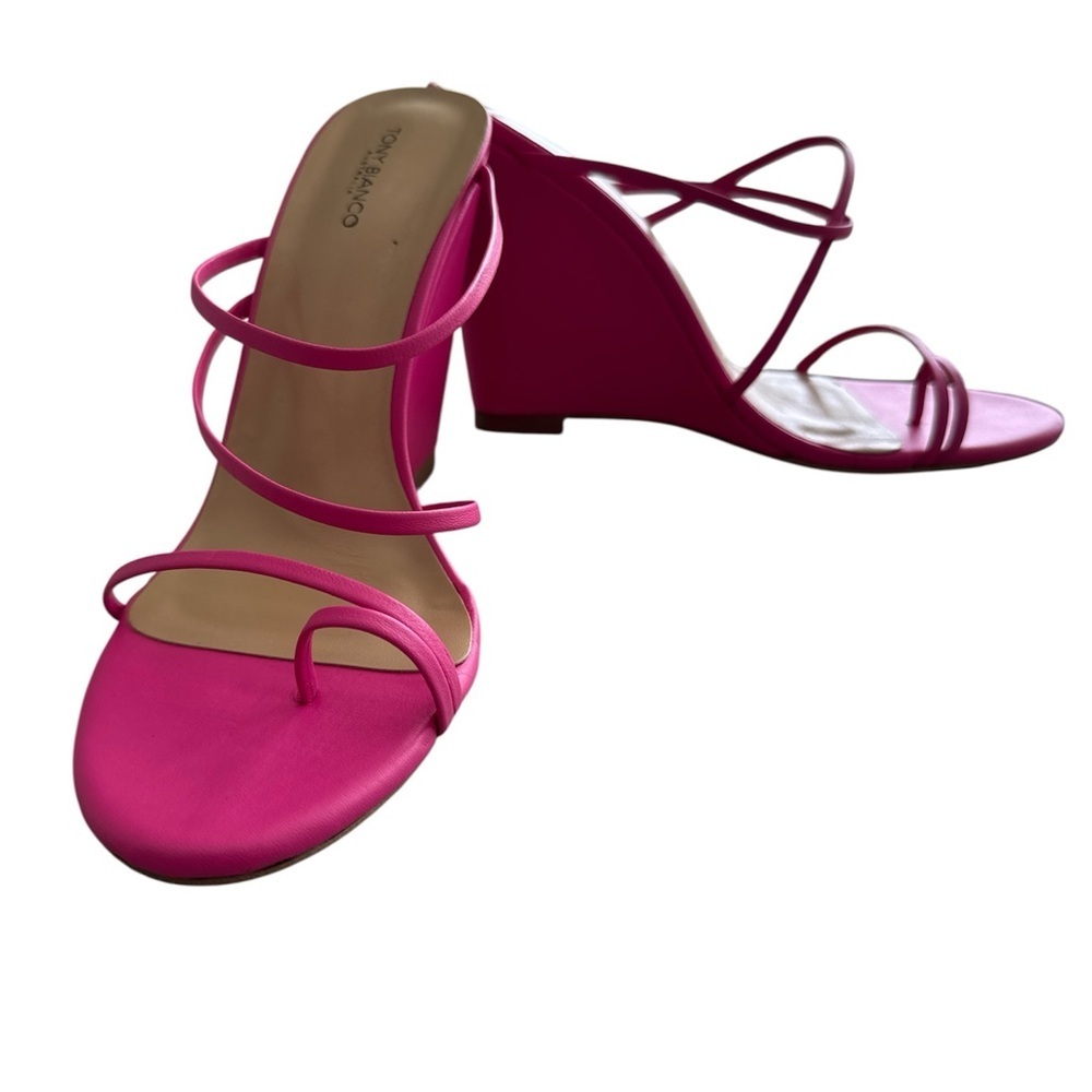 Tony Bianco Gaia Strappy Wedge Sandals Pink Size 9